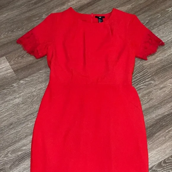 h&m red short dress Ladies - Dark Red Boat-Neck Beach Dress - Size: XL